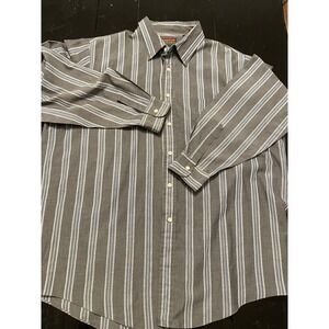 Oakton Limited Men's Striped Long Sleeve Button Down Dress Shirt Casual